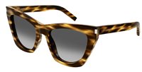 Lunettes de soleil Saint Laurent Femme SL 214 KATE024-HAVANA-HAVANA-GREY55 - SL 214 KATE024-HAVANA-HAVANA-GREY55